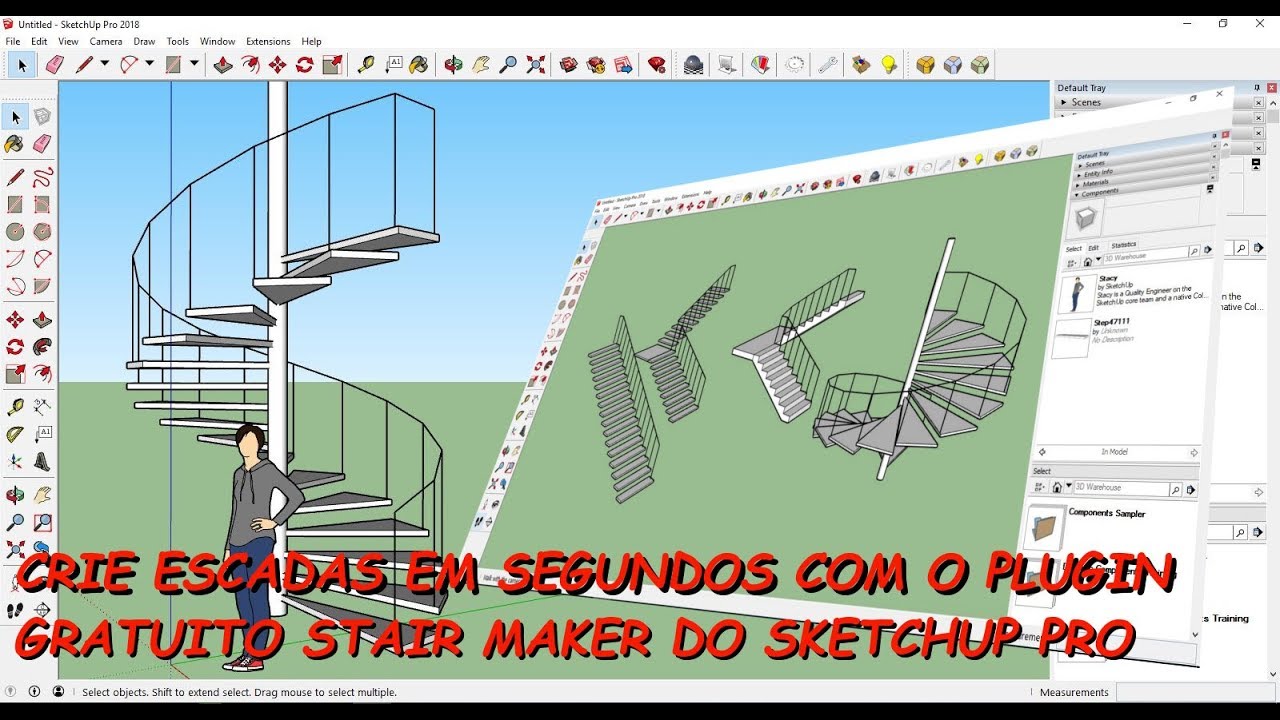Crie escadas em segundos com o plugin gratuito STAIR MAKER para o SKETCHUP