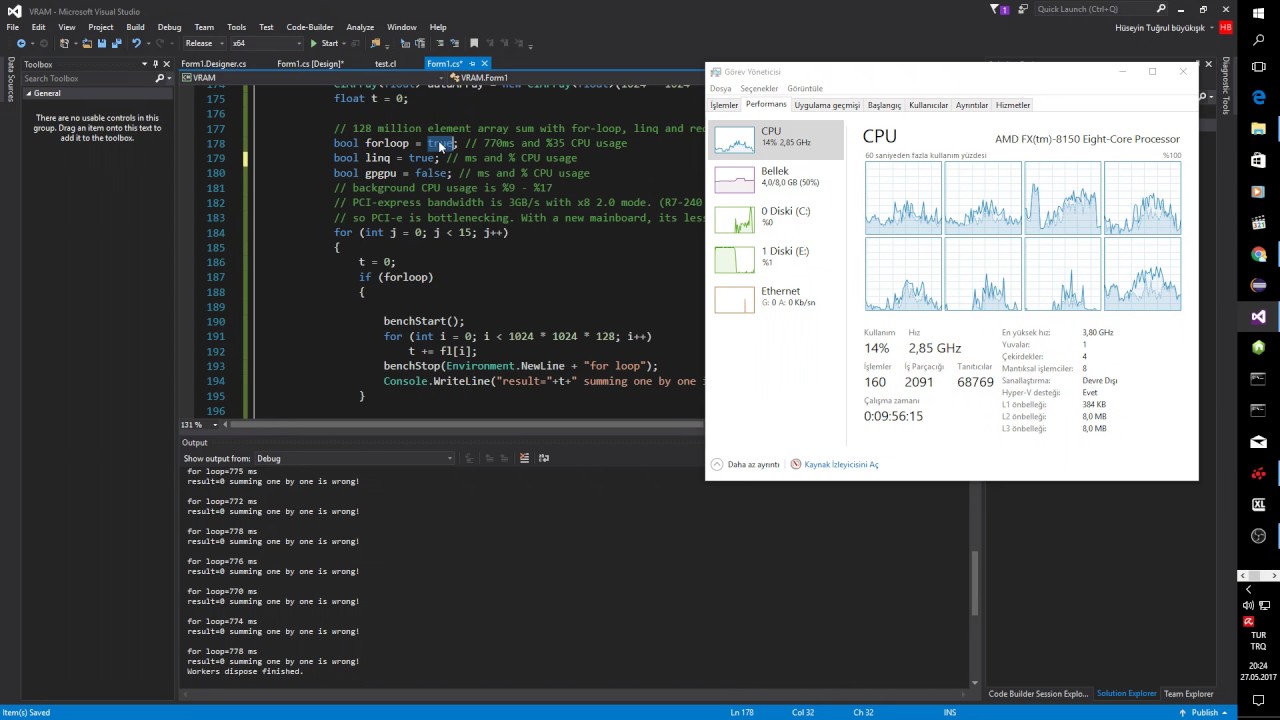 Opencl Sum Reduction (R7-240 + pci-e 2.0 8x) for 128million element array