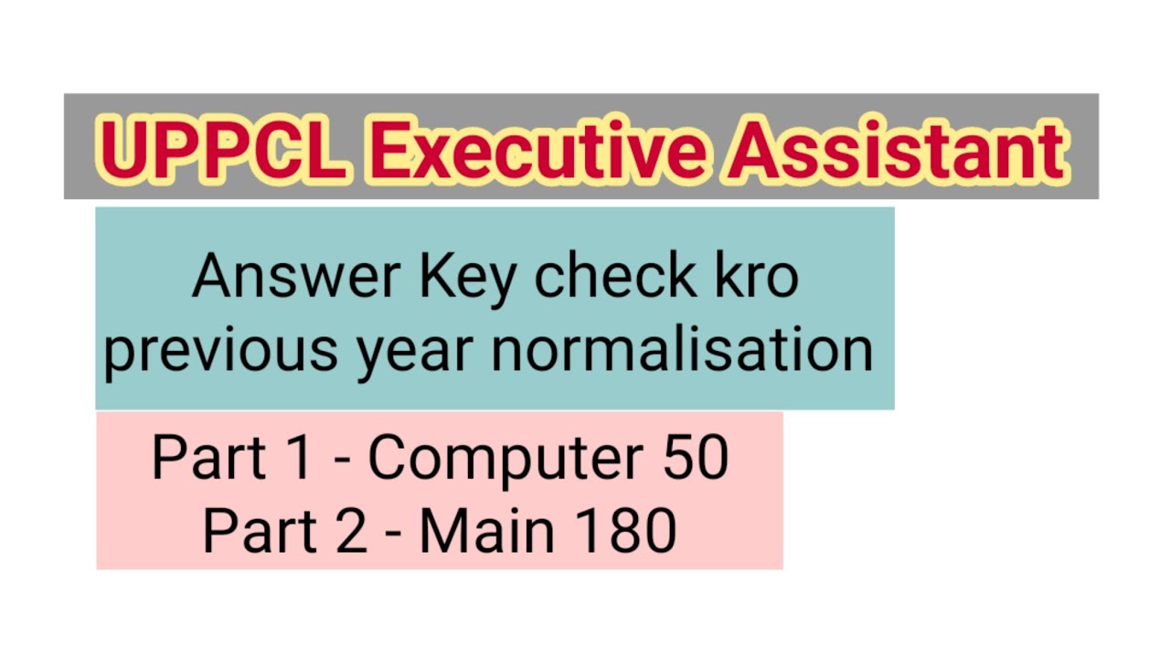 UPPCL Executive Assistant Answer Key 2022