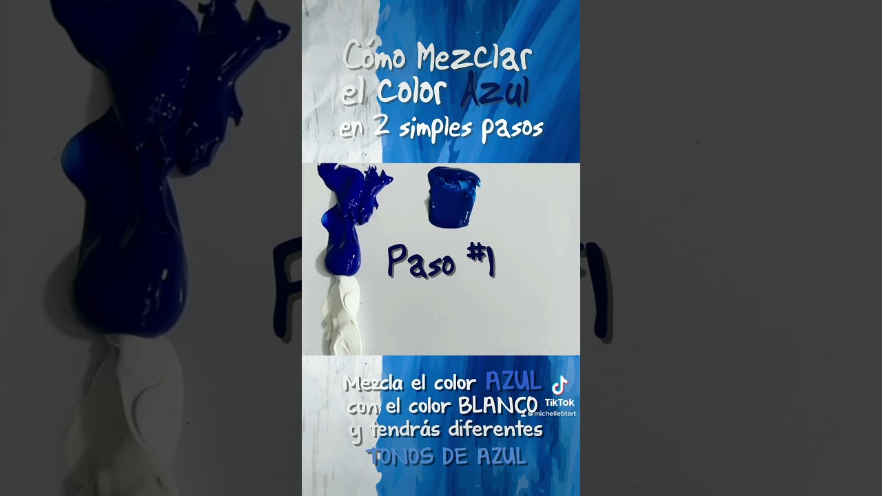 Aprende a  mezclar varios tonos de Azul  con Acr&iacute;lico , tutorial artes pl&aacute;sticas .