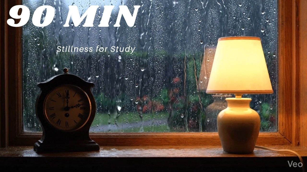 Deep Focus: Midnight Rain on Window | 90 Minutes of Stillness for Studying & Work