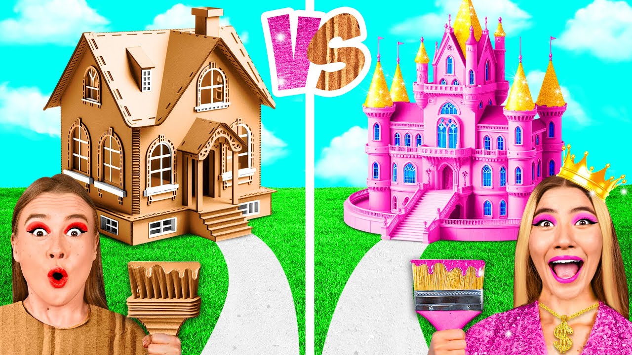 Домики Одного Цвета Бедная vs Богатая vs Ультра Богатая | Смешные Моменты от GoFun Challenge