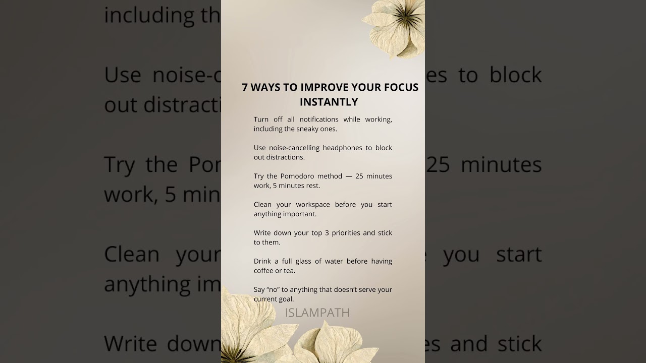 Here are some ways to improve you focus ! 