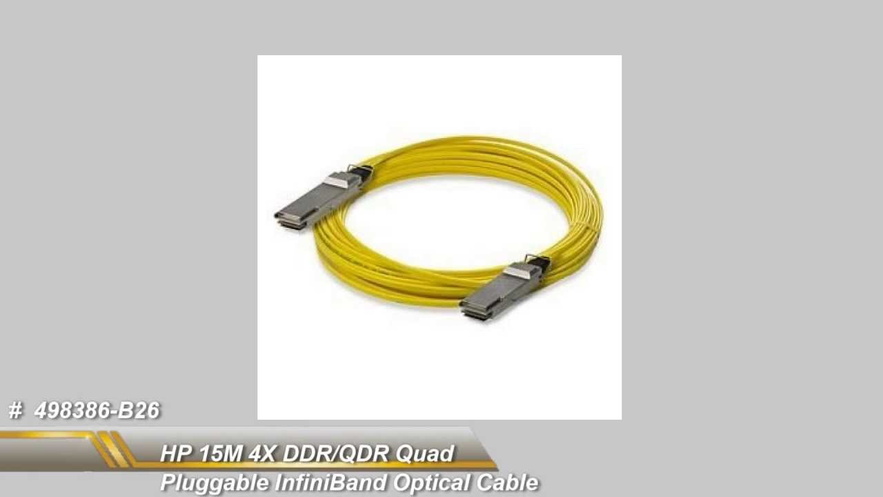 498386-B26 HP 15M 4X DDR/QDR Quad Pluggable InfiniBand Optical Cable