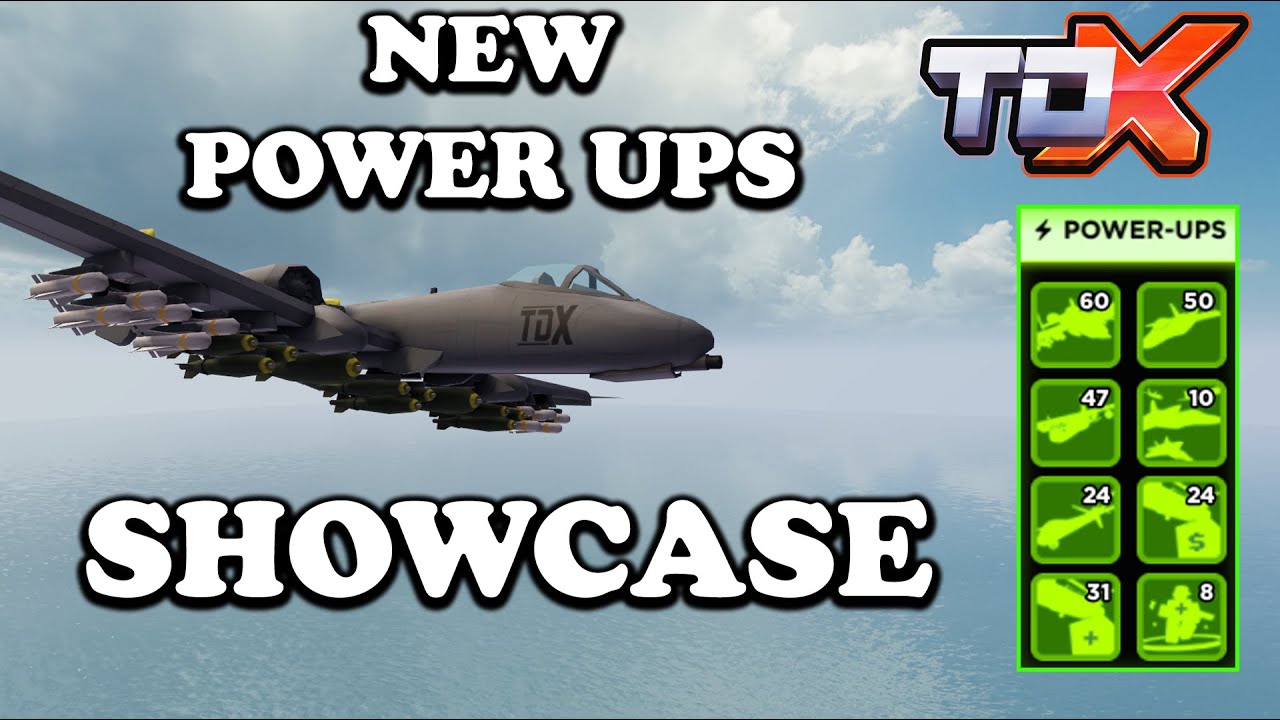 Every NEW Power ups Showcase in TDX (A-10, AC-130) || Roblox Tower Defense X