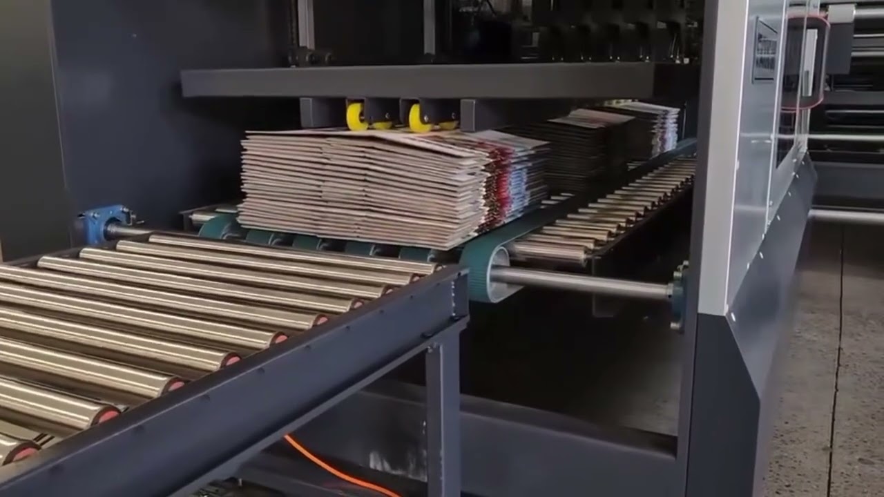 high definition automatic transfer printing slotting die cutting folding gluing strapping inline