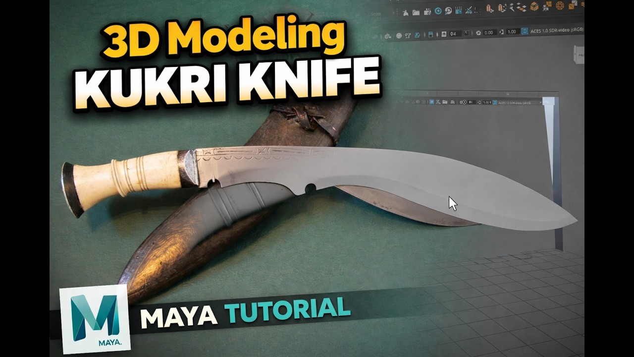 Kukri Knife 3D Modeling Tutorial | Autodesk Maya |