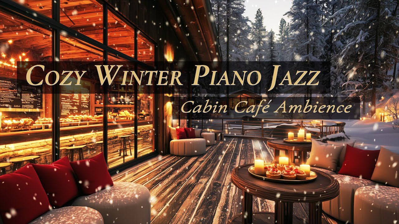 Cozy Winter Piano Jazz ☕❄️ Snowy Evening Café Ambience — Soft Jazz Piano for Relaxation & Study