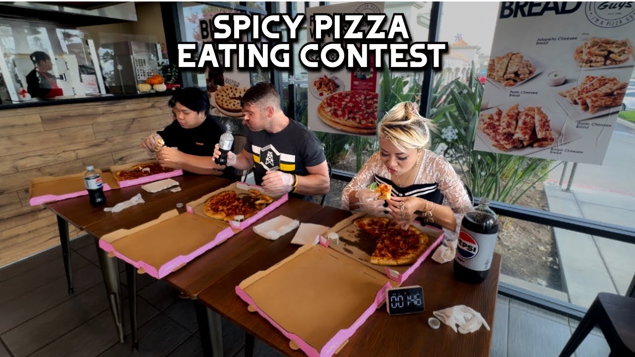 SPICY PIZZA EATING CONTEST at Pizza Guys in Rancho Cucamonga!! #RainaisCrazy