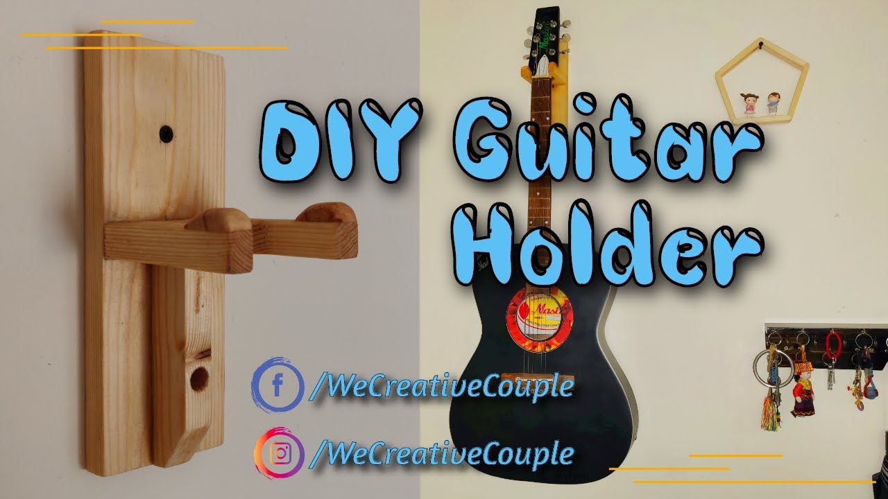 Making a Simple Guitar Holder from Scrap Wood | DIY Wall Mounted Guitar Hanger | Zero Waste Idea