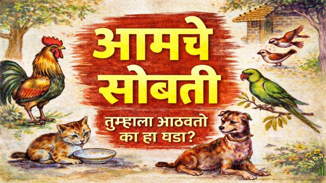 आमचे सोबती बालभारती (१९७६ - १९८६ ) इयत्ता २ री बालपणातले जिवलग मित्र 🐔🐱🐦🐶