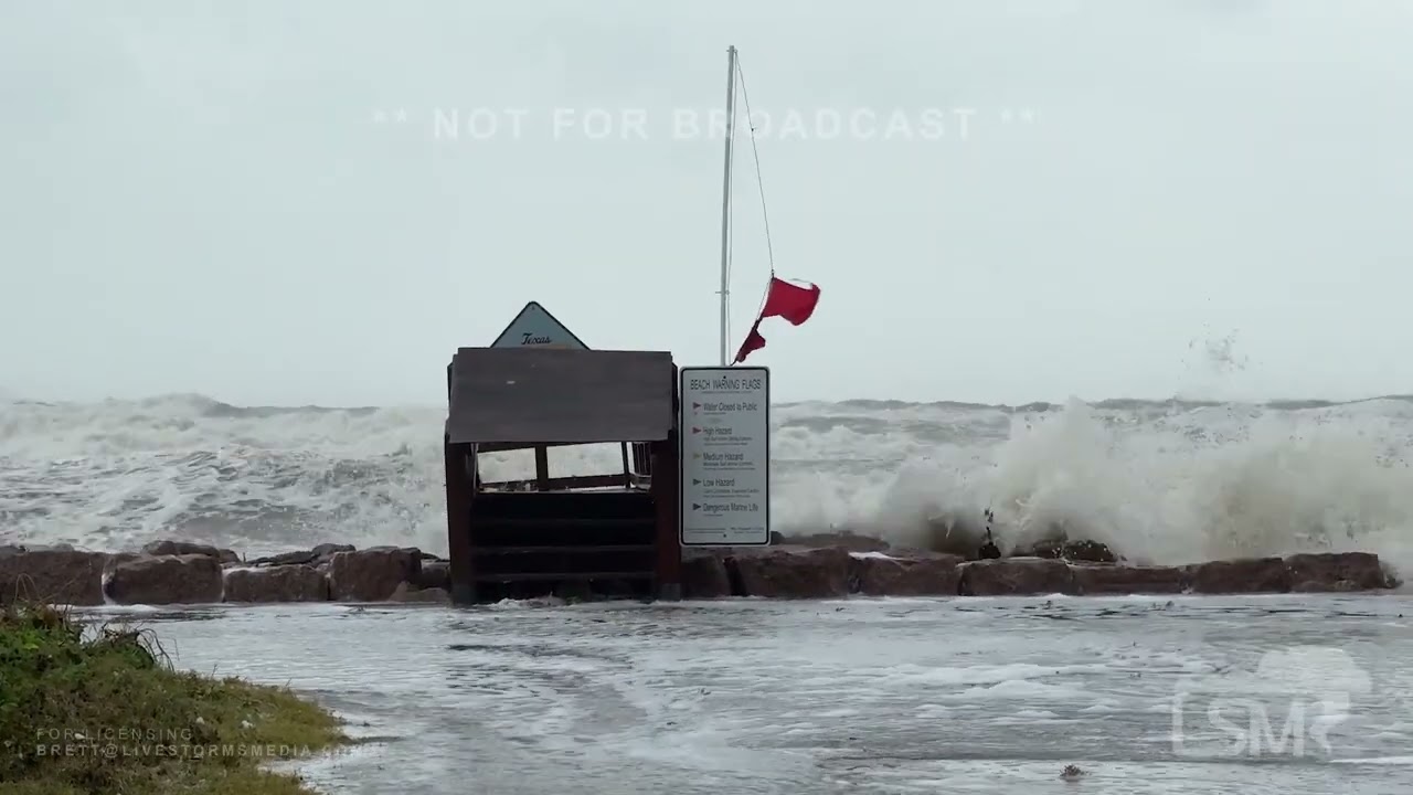 6-19-24 Surfside Beach, TX-Vacationers evacuating storm surge SOTs