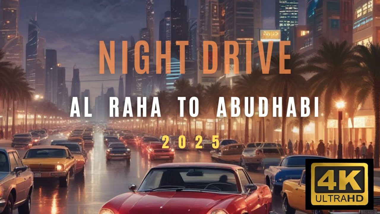Abu Dhabi Road Trip 2025 | Night Drive from Al Raha to Abu Dhabi City in 4K HD