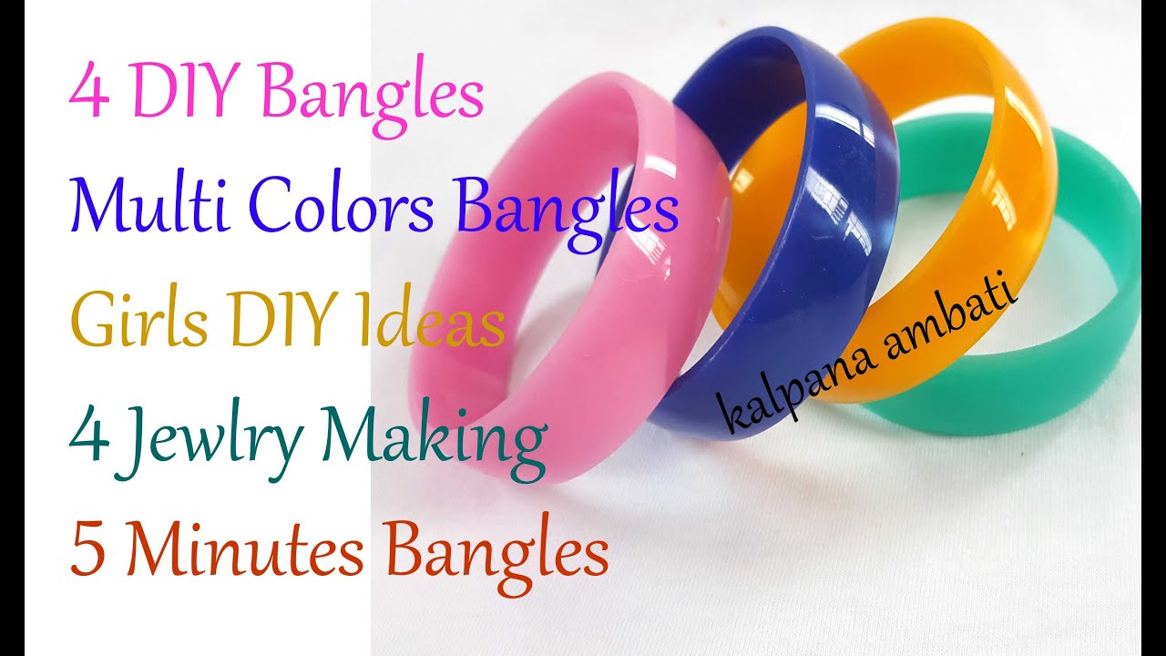 4 DIY Jewelery Ideas!! Multi Colour Silk Thread Bangles at Home // 4DIY Bangles // Beautiful Bangles