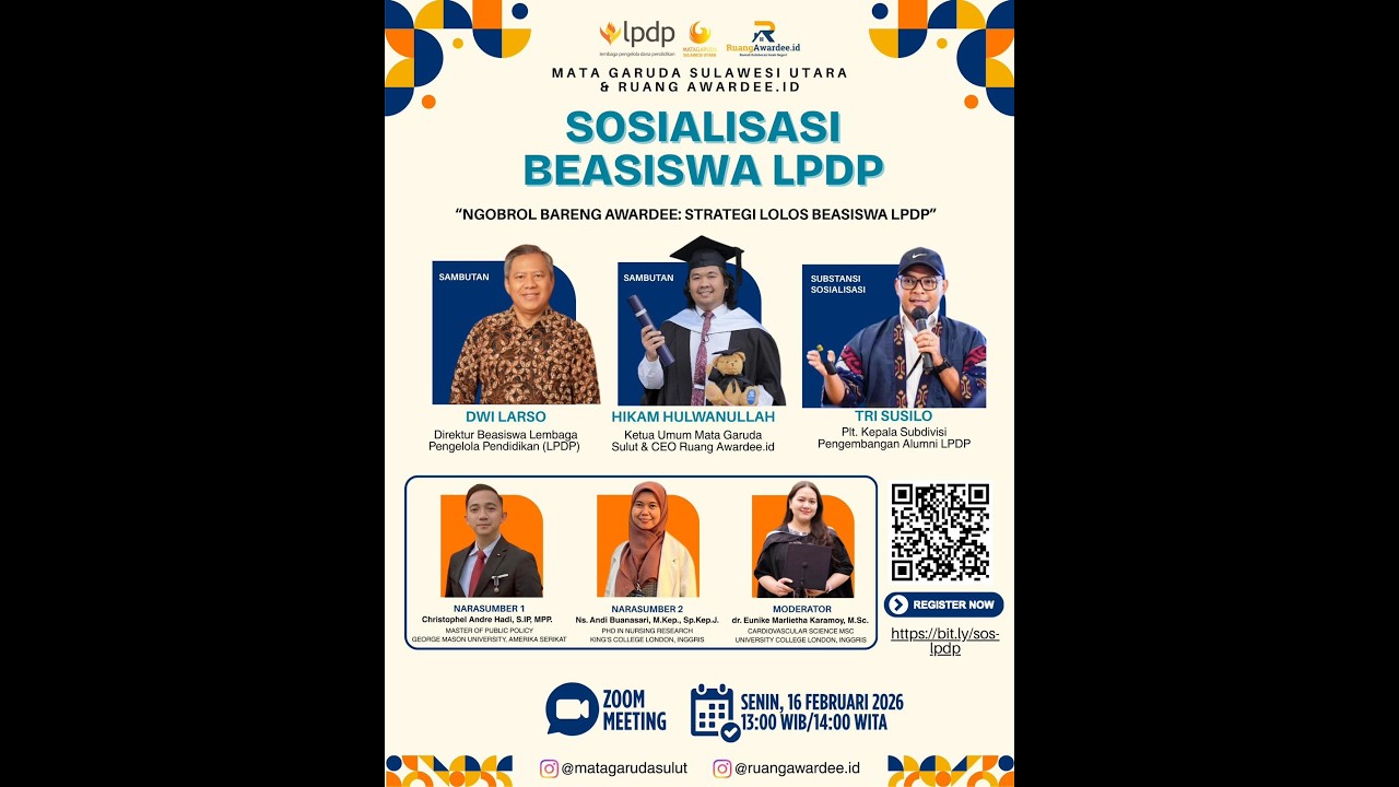 SOSIALISASI BEASISWA LPDP 2026 | MATA GARUDA SULUT x RUANGAWARDEE.ID