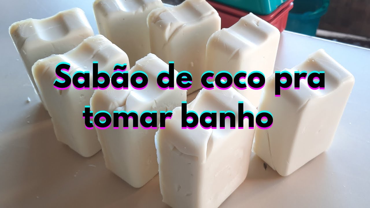 Sabão caseiro receita pequena /Sabão de coco pra tomar banho