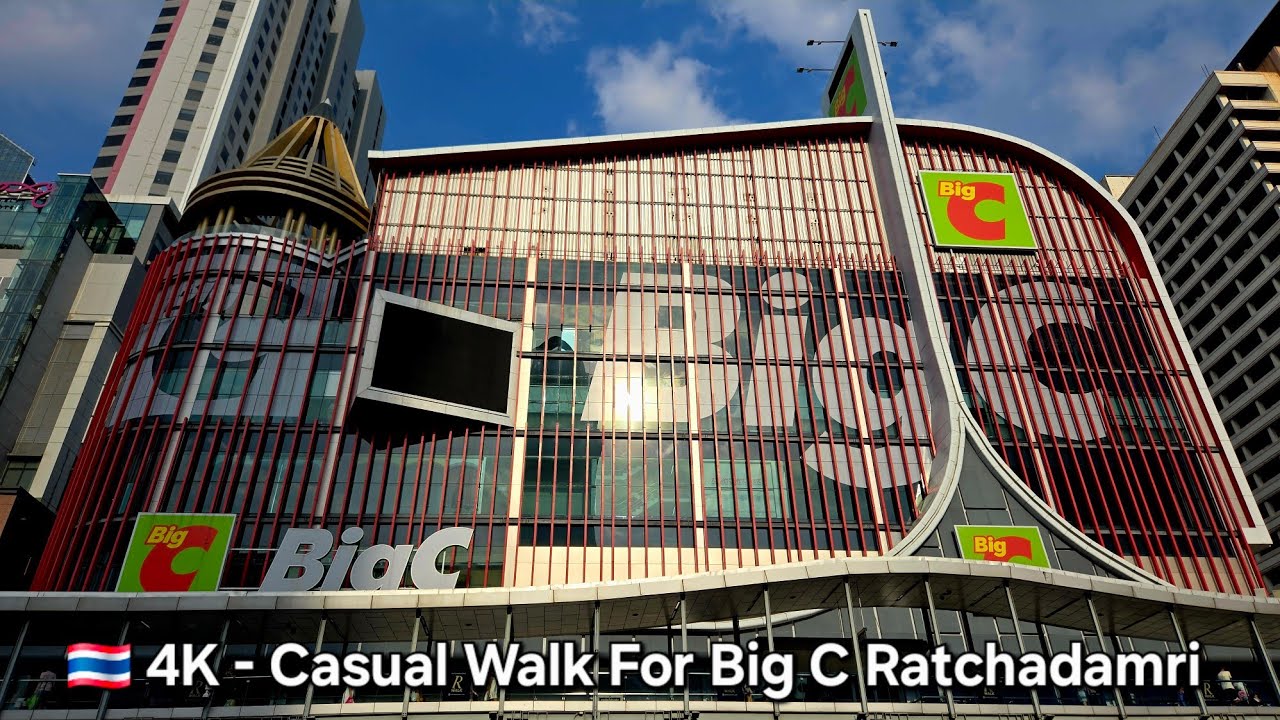 🇹🇭 4K - Casual Walk For Big C Ratchadamri, Most Popular For Souvenirs, Bangkok, Thailand 