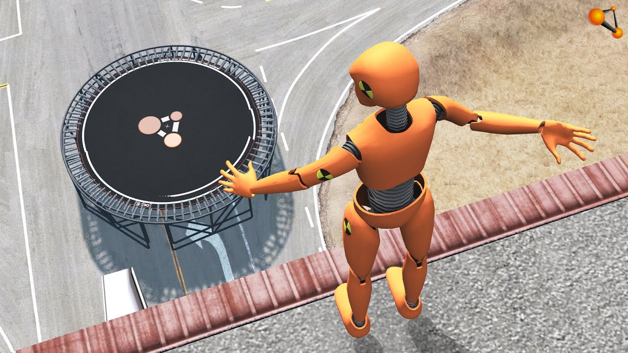 ПРЫЖОК ВЕРЫ! НА БАТУТ С БОЛЬШОЙ ВЫСОТЫ | BeamNG.drive