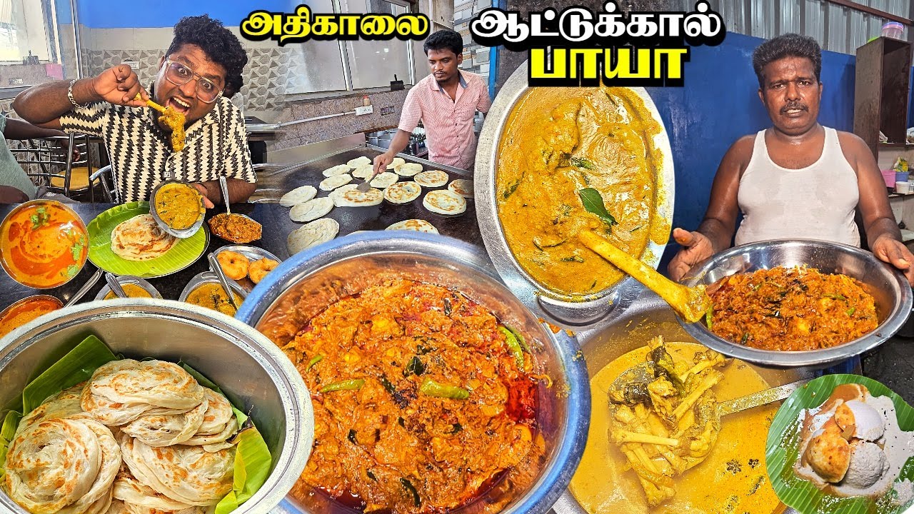 அதிகாலை ஆட்டுக்கால் பாயா🐐 & நாட்டுக்கோழி🐓 | Aatukaal Paya in Chennai🤩| Tamil Food Review