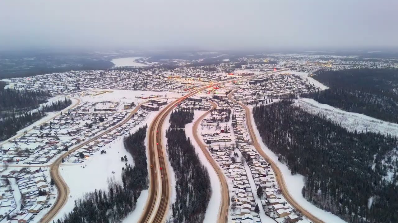 Athabasca River, Thickwood and Downtown Fort McMurray, February 2026