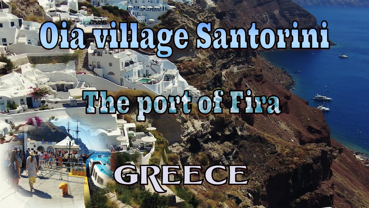 [4K] Boat Trip from the port of Fira to Oia | Oia village Santorini Walking Tour, Greece