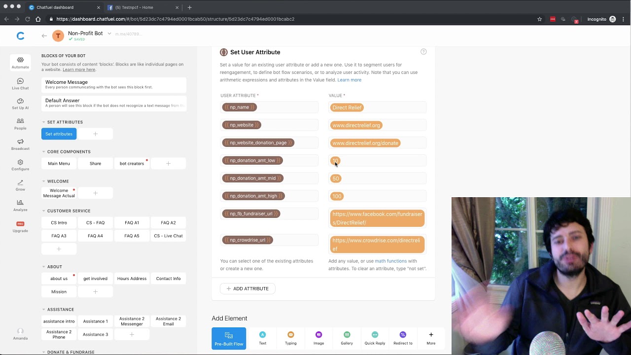 Basic Customization for Your Chatfuel Nonprofit Chatbot
