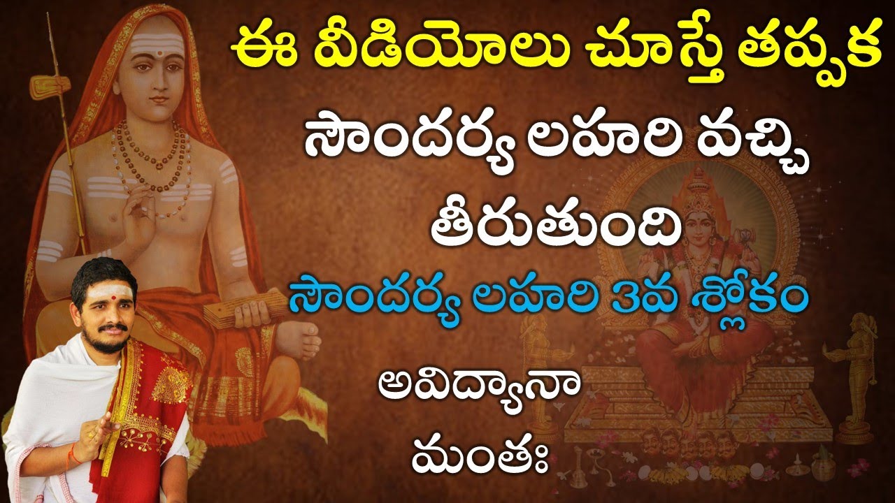 ఈ వీడియోలతో సౌందర్య లహరి రాక మానదు Soundarya Lahari 3rd Sloka