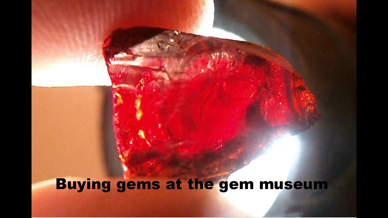 Buying gems at the gem museum.