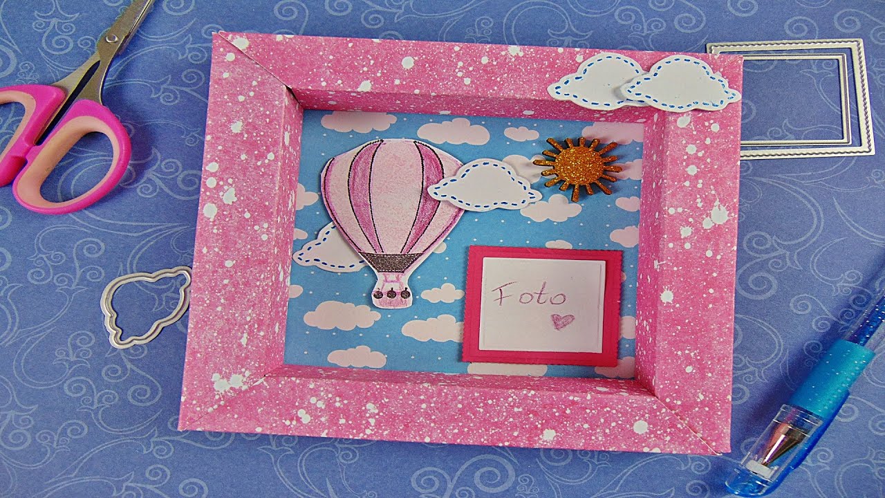 Basteln: Bilderrahmen aus Papier selber machen / Basteln mit Papier / Scrapbook