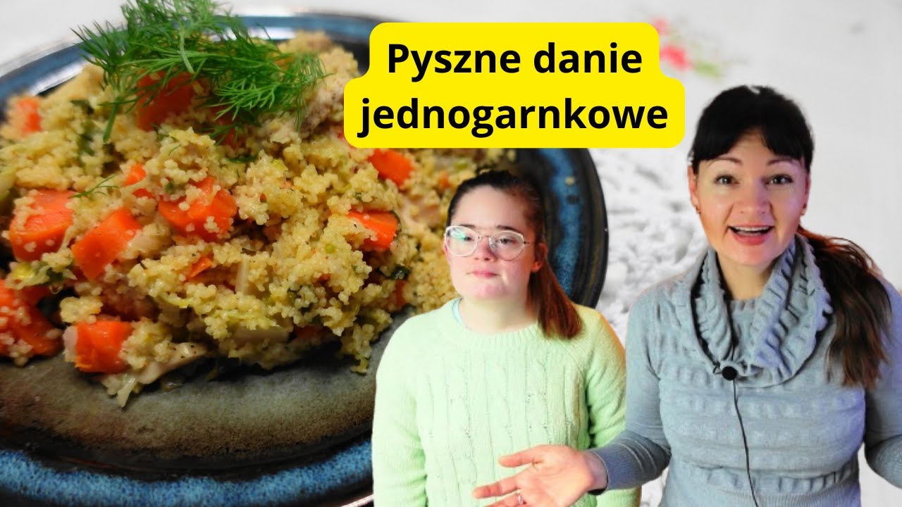 Zdrowy obiad kuchni śródziemnomorskiej po polsku KASZA KUSKUS z warzywami i mleczkiem kokosowym