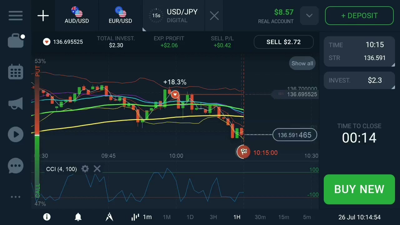 Grow a small account $10 to $100 challenge. IQ option app Binary Options trading video update #1