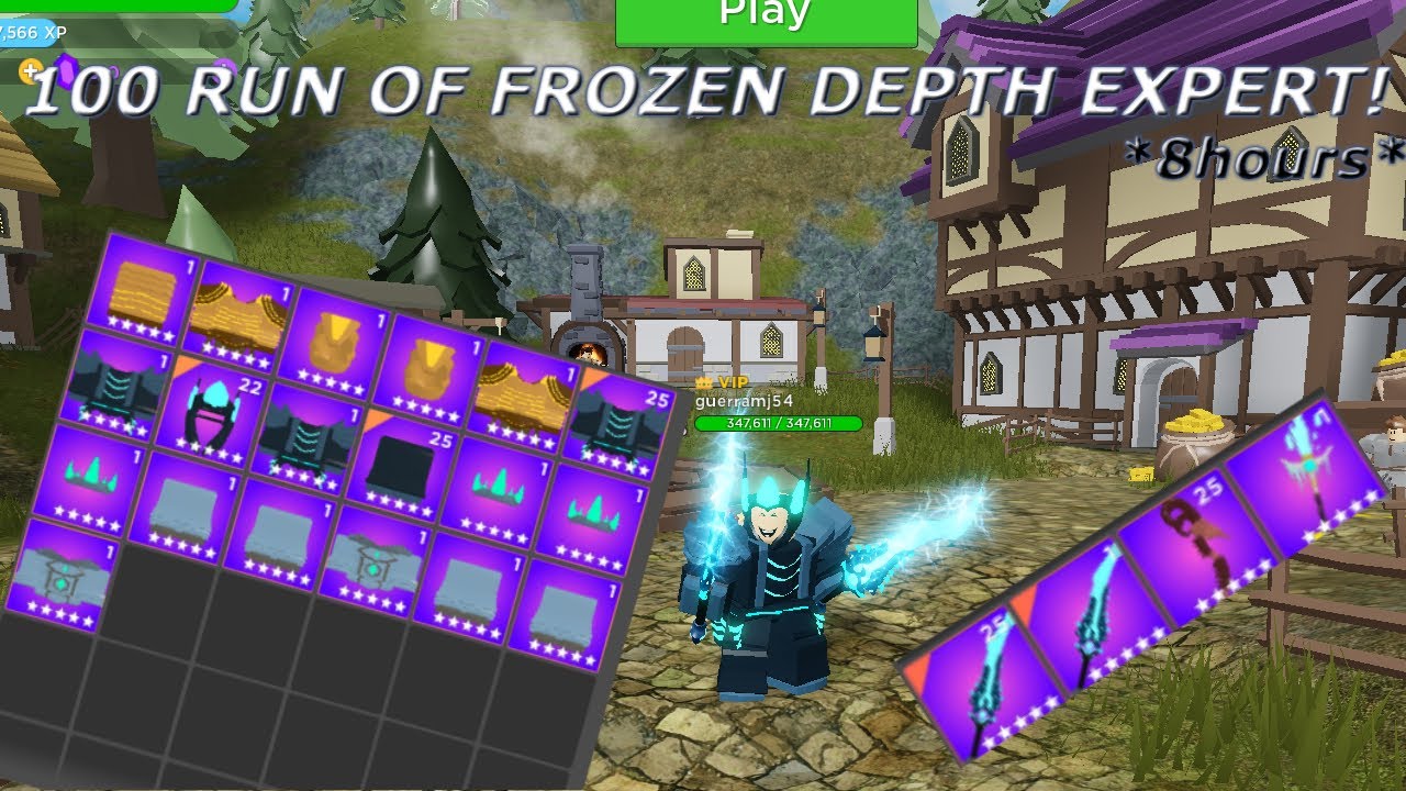 I DID 100 RUN OF FROZEN DEPTH EXPERT AND THIS IS WHAT I GOT - Rumble Quest (Roblox)