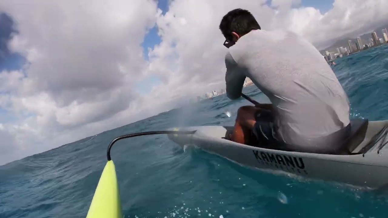 Noio OC1 in sloppy surf with Triston Santos