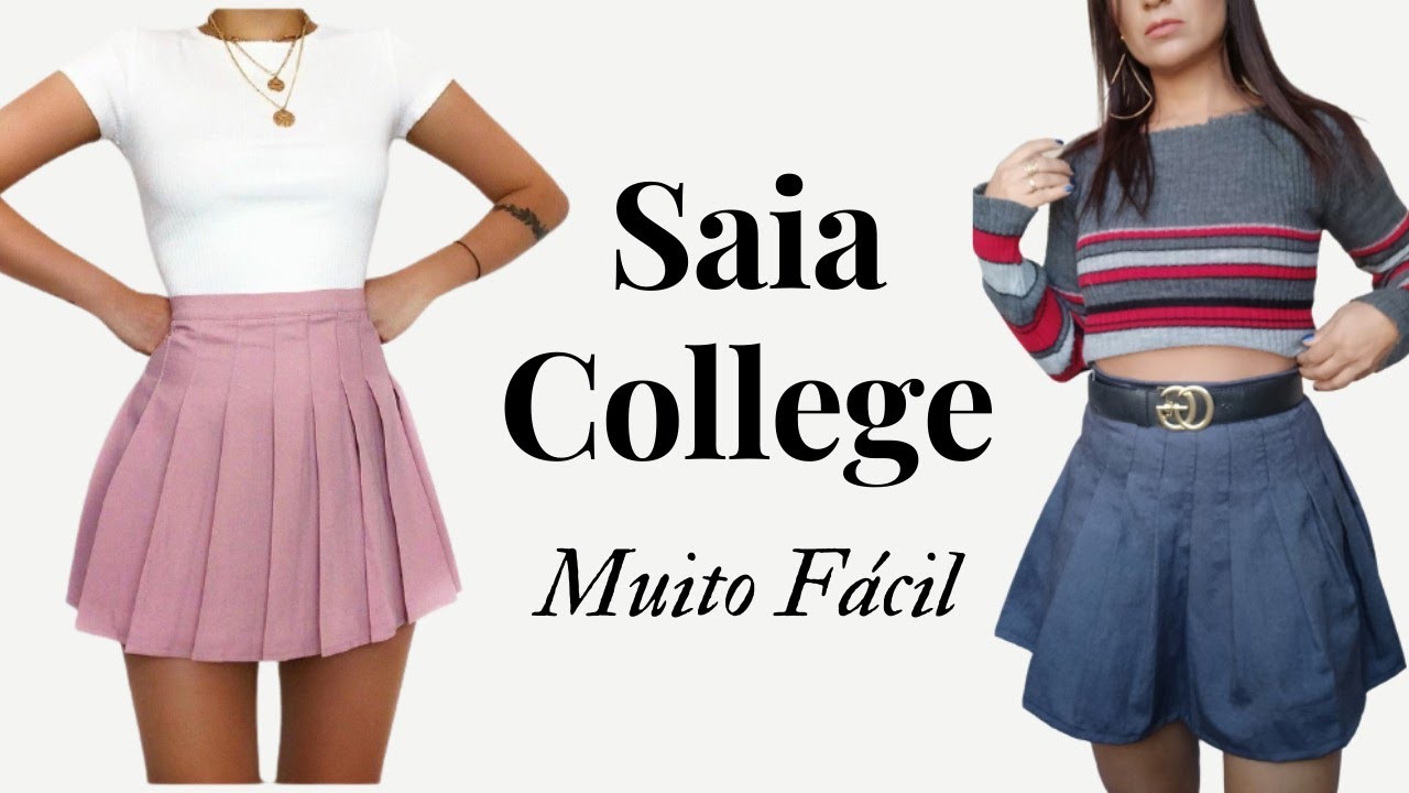 COMO FAZER SAIA COLLEGE/Saia de Pregas Muito Fácil