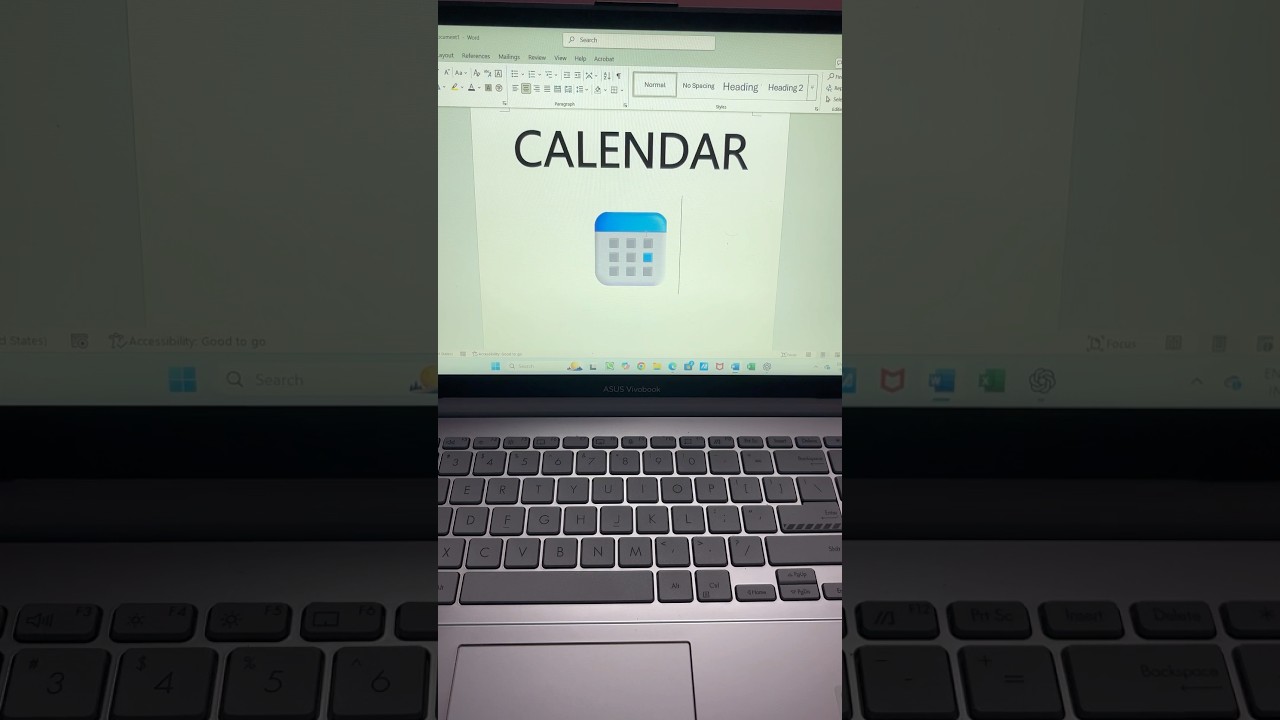Calendar symbol in #msword #symbol #word #code
