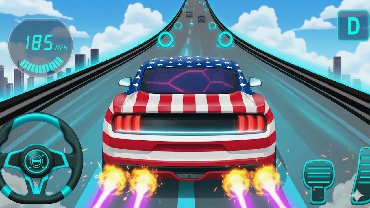 Mega Ramp Monster Car Racing 3D - Extreme Car Stunts - Android Gameplay
