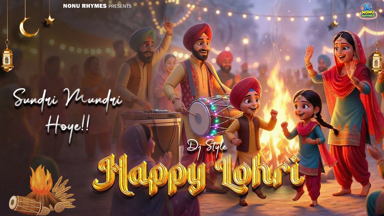 SUNDRI MUNDRI HOYE!! 🔥 | Happy Lohri | Punjabi Lohri Rhyme for Kids | DJ Animation 2026