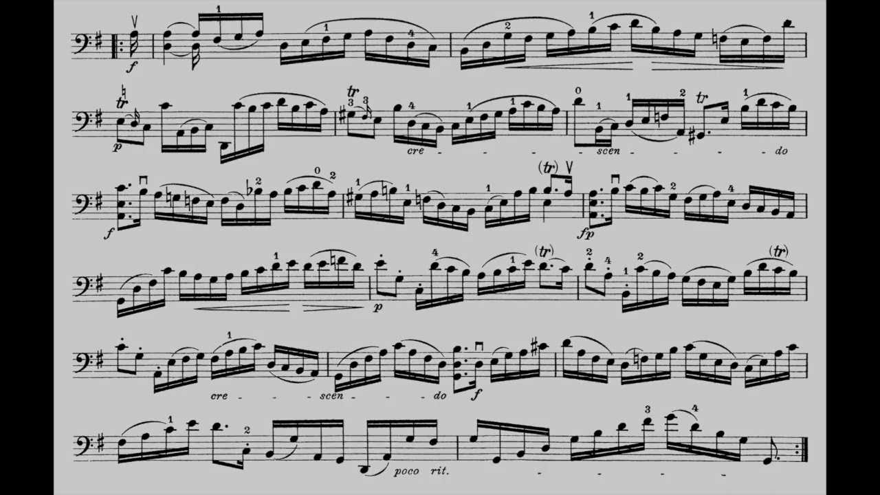 バッハ 無伴奏チェロ組曲第1番（BWV1007）全曲（チェロパート楽譜）