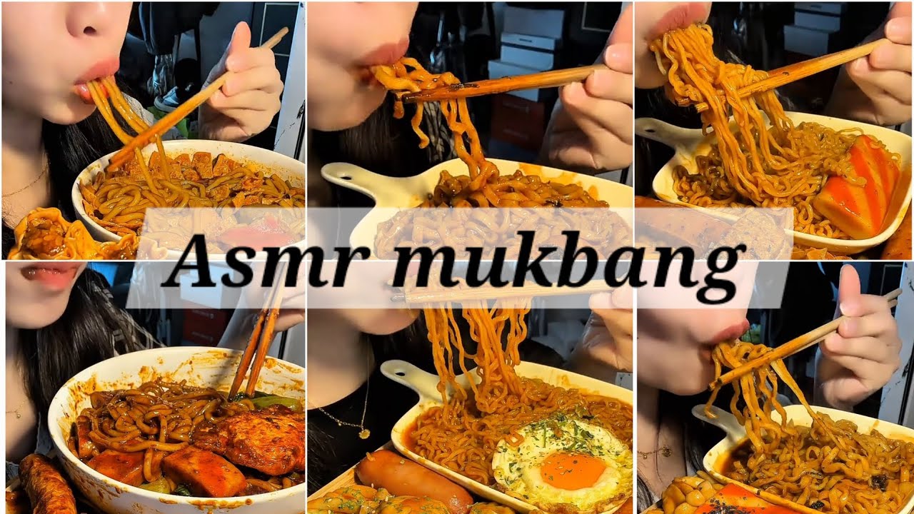 ASMR MUKBANG🌶Spicy hotpot with mushroom | Crispy Fried Chicken 🍗 | Chicken Burger and spicy noodles 