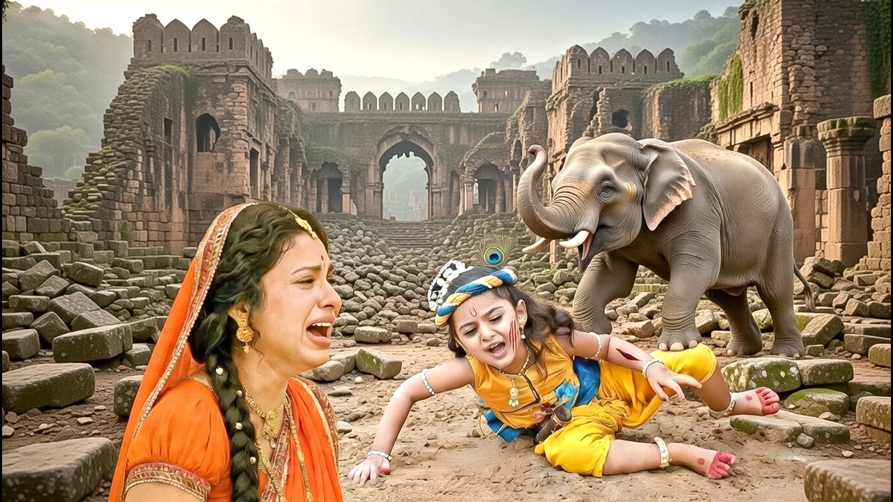 कान्हा को हाथी के निचे मैया देख के रो पड़ी | #यशोमतीमैय्याकेनंदलाला |#krishnaleela #Kanha  #Yashodha