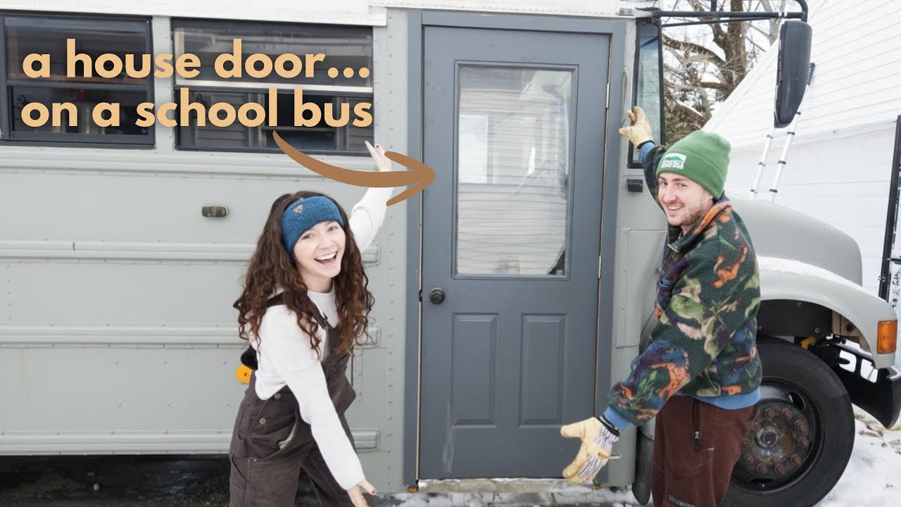 We FINALLY Replaced Our Skoolie Door (Full Transformation)