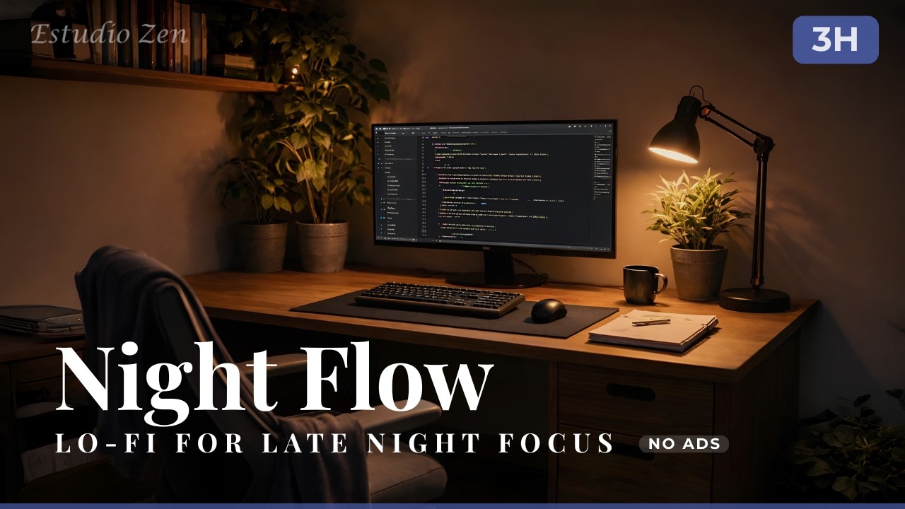Night Flow · 3-Hour Lo-Fi | Late Night Focus and Deep Work