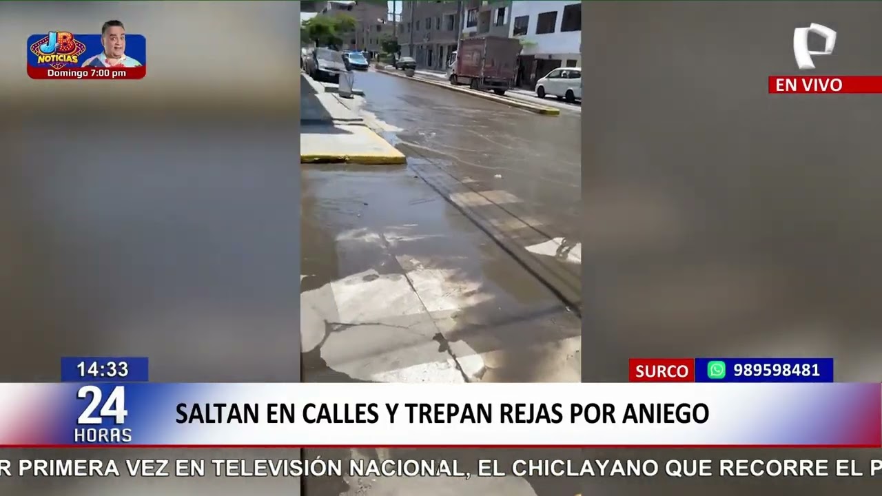 Vecinos de Surco indignados por aniego que los viene afectando hace un mes