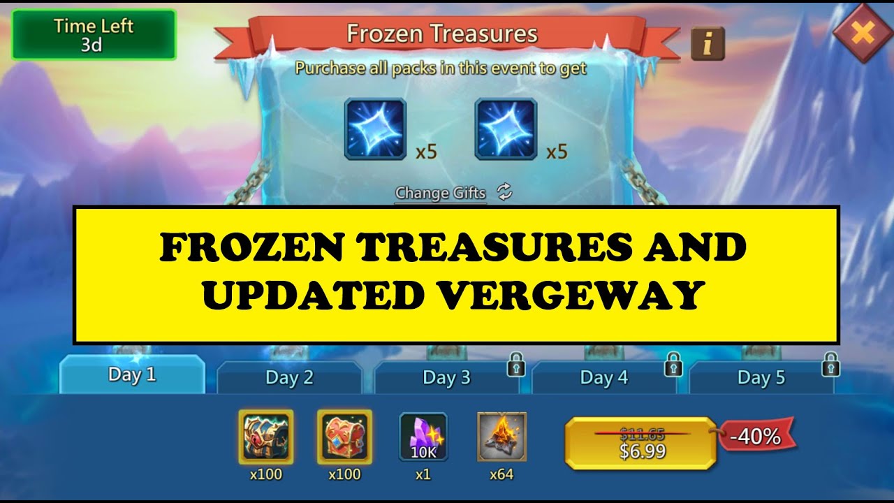 Lords Mobile - FROZEN TREASURE & VERGEWAY UPDATE -  Upcoming update