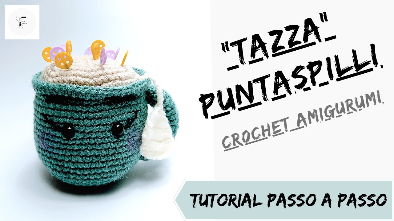 Tutorial Tazza tè puntaspilli crochet/Mug tè crochet amigurumi/(Eng.Sub.)
