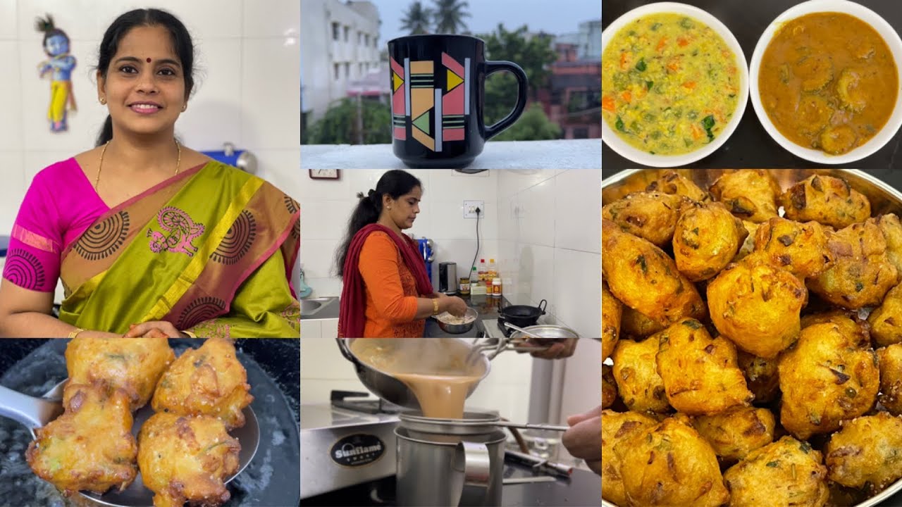 Rainyday Cooking | Pavakkai Gojju | Dosai Maavu Bonda |Beans Carrot Kootu