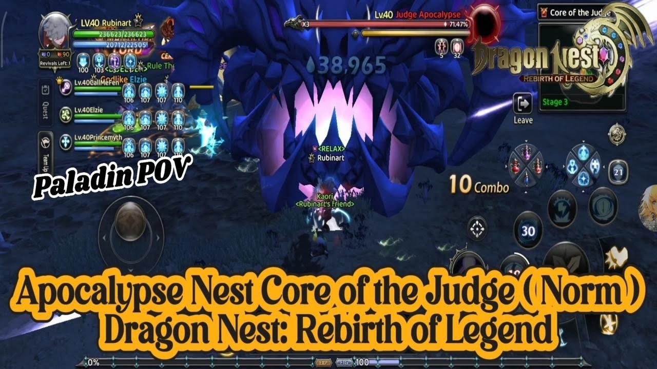 Apocalypse Nest Core of the Judge ( S3 Norm ) Paladin POV - Dragon Nest: Rebirth of Legend