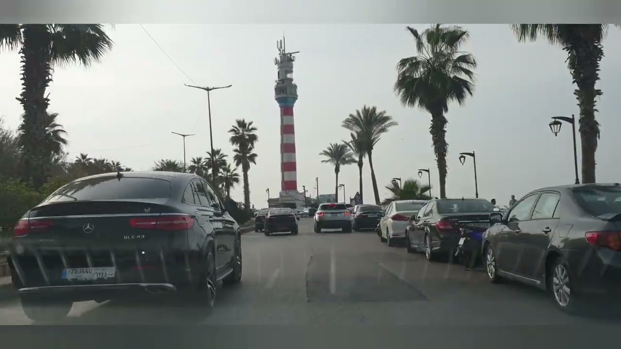 كورنيش البحر  ببيروت من الزيتونة باي الى عين المريسة، المنارة، الروشة والرملة البيضاء