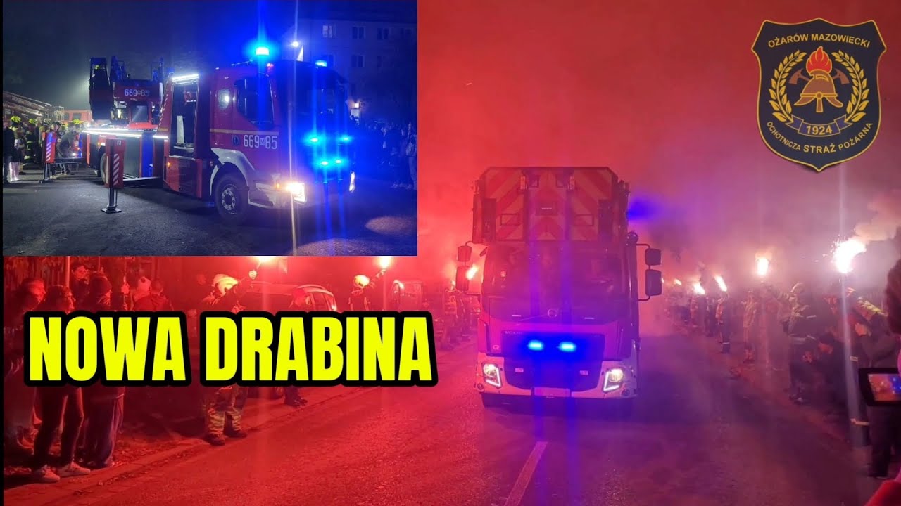 [Nowość] Powitanie nowej drabiny firmy Rosenbauer w jednostce OSP Ożarów Mazowiecki.
