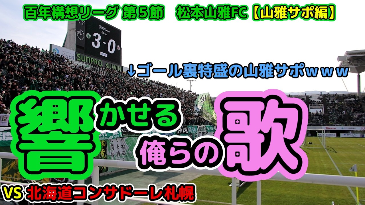 勝利したしゴル裏特盛なので短くしようとしても長い動画ｗ【松本山雅FC】  vs 北海道コンサドーレ札幌 山雅サポーター編 20260307